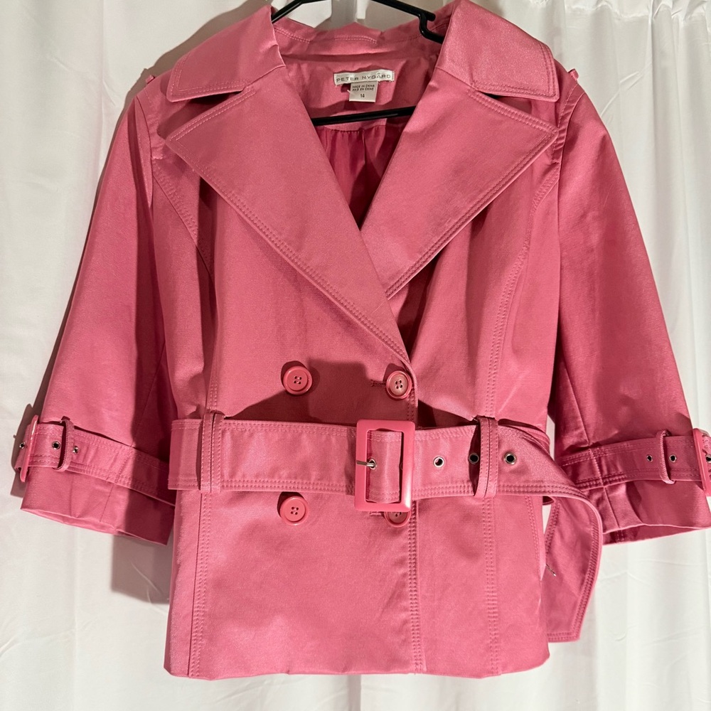 Classy pink coat. Dress up with or down